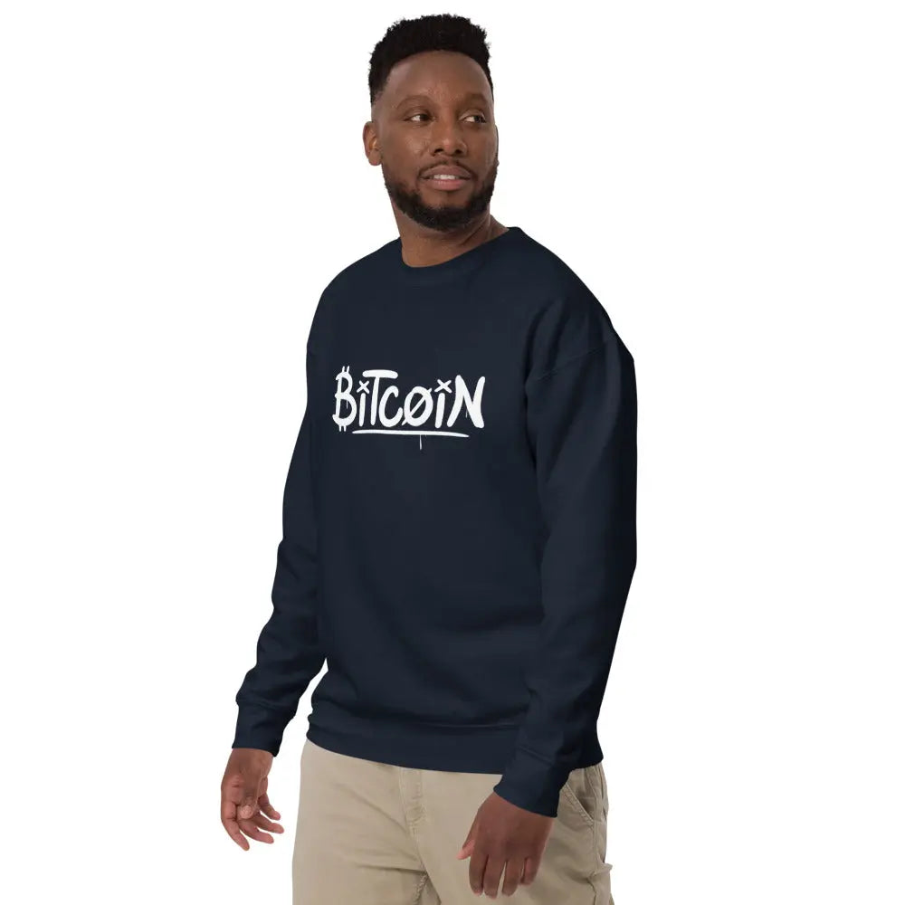 Graffity Street Art Bitcoin - Premium Unisex Bitcoin Sweatshirt Navy Color