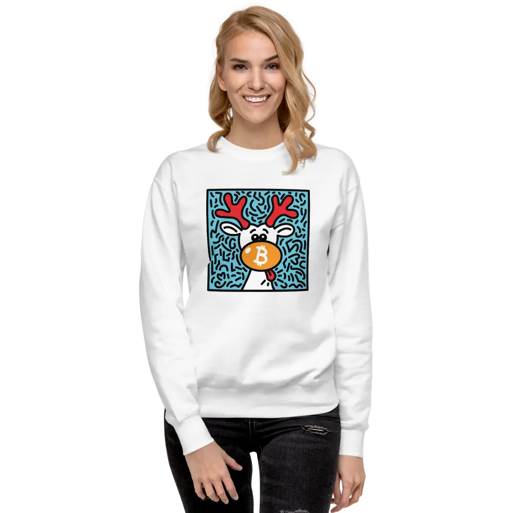 OrangeNose Reindeer - By BitPopArt - Unisex Premium Sweatshirt Store of Value