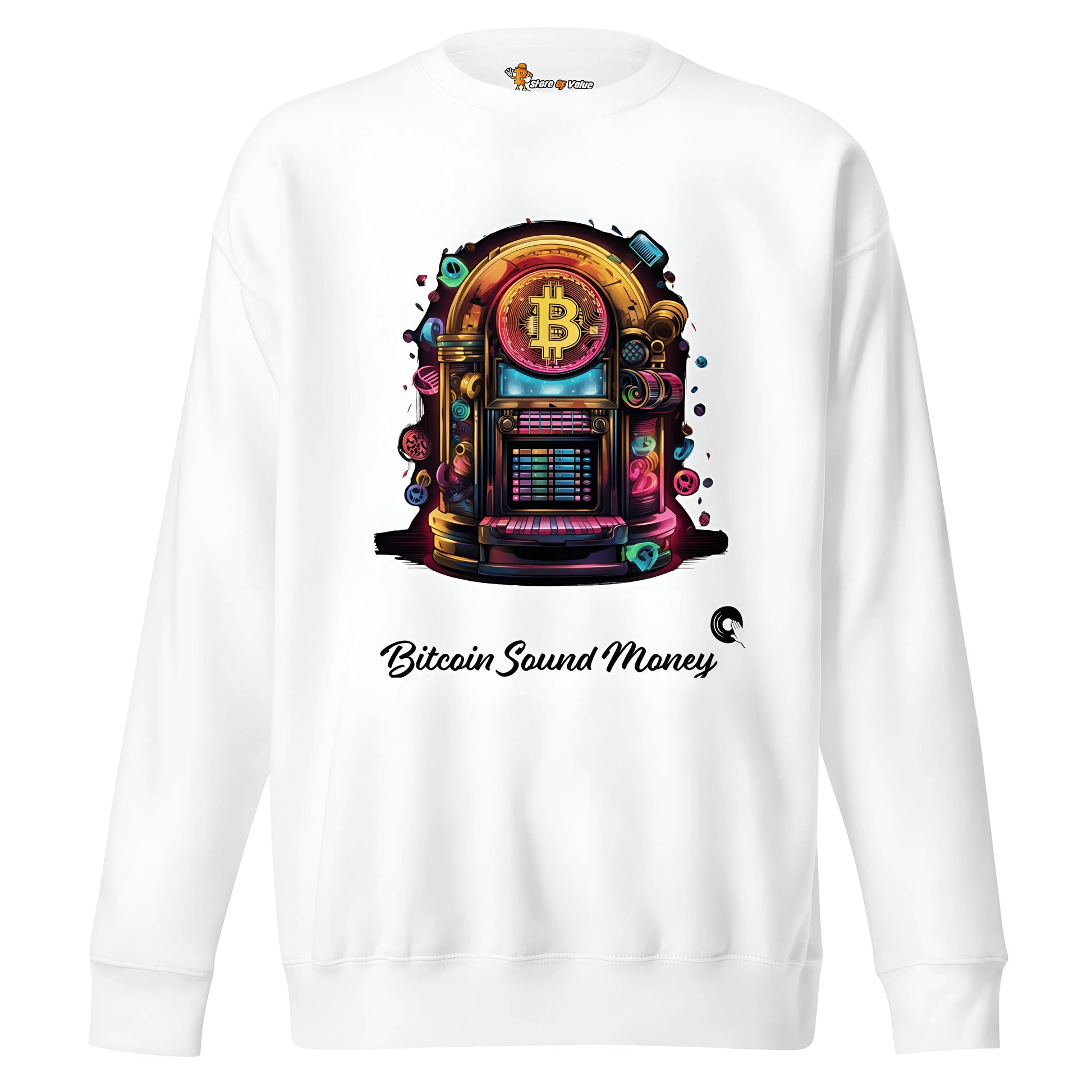 Bitcoin Juke Box Sound Money - Premium Unisex Bitcoin Sweatshirt White Color