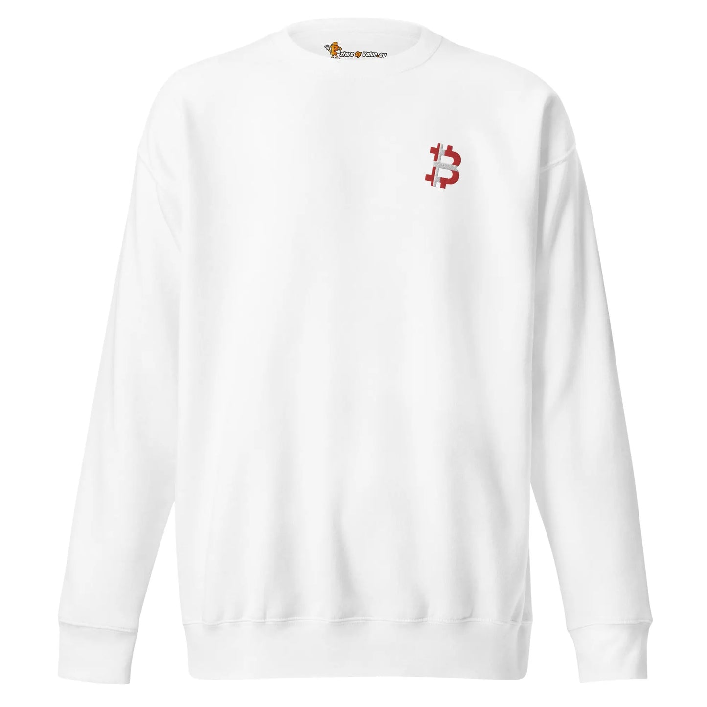 Danish Bitcoin Flag - Embroidery - Premium Unisex Bitcoin Sweatshirt Store of Value