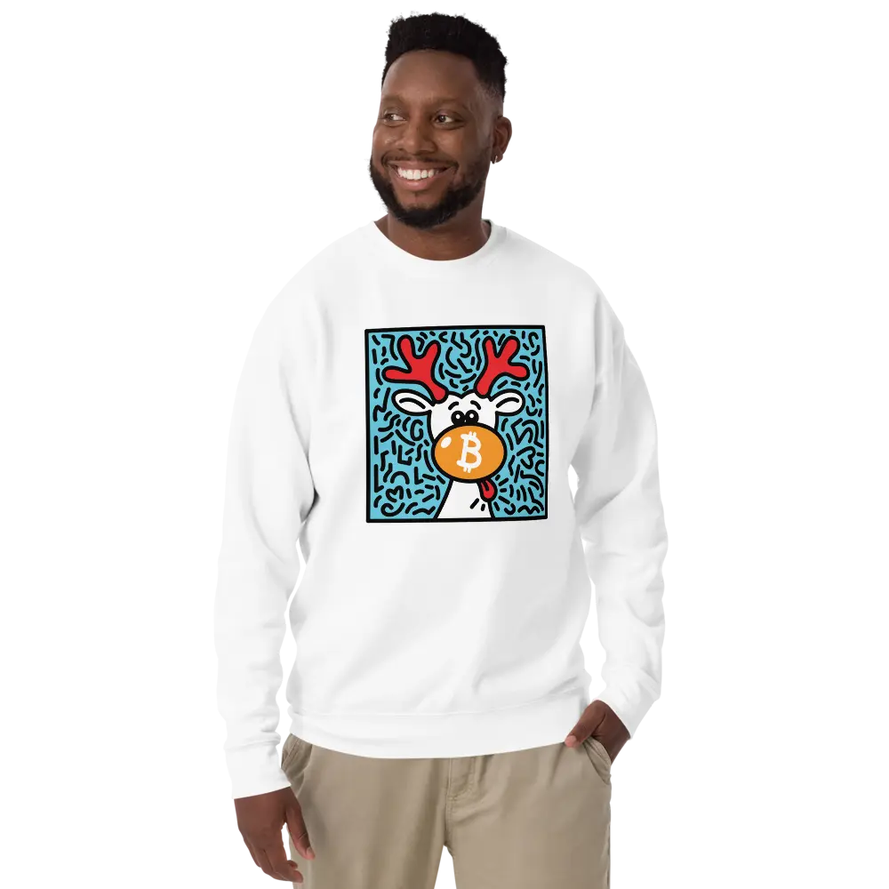 OrangeNose Reindeer - By BitPopArt - Unisex Premium Sweatshirt Store of Value