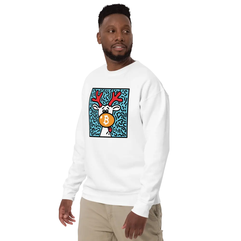 OrangeNose Reindeer - By BitPopArt - Unisex Premium Sweatshirt Store of Value