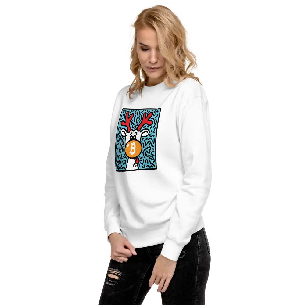 OrangeNose Reindeer - By BitPopArt - Unisex Premium Sweatshirt Store of Value