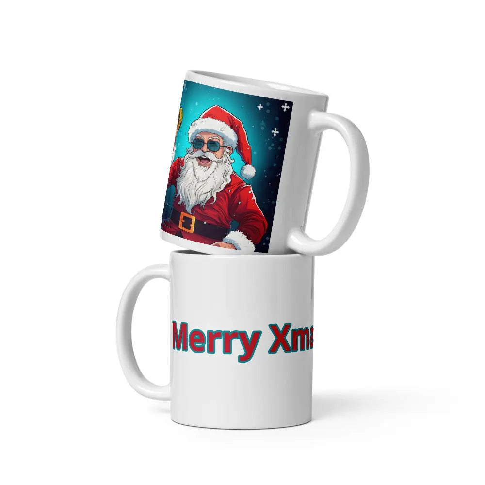 Merry Xmas Happy Santa - Glossy Bitcoin Mug Store of Value