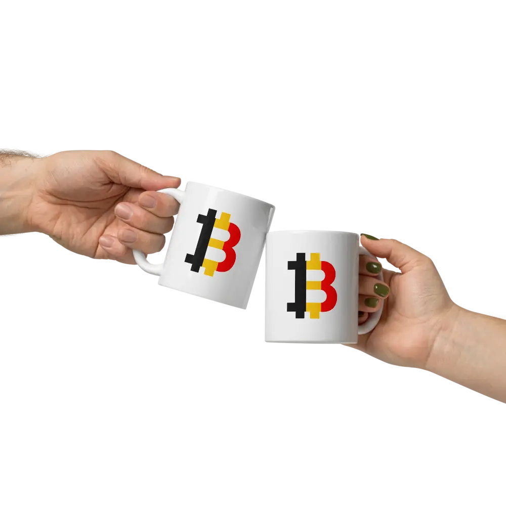 Belgium Bitcoin Flag - Glossy Bitcoin Mug Store of Value