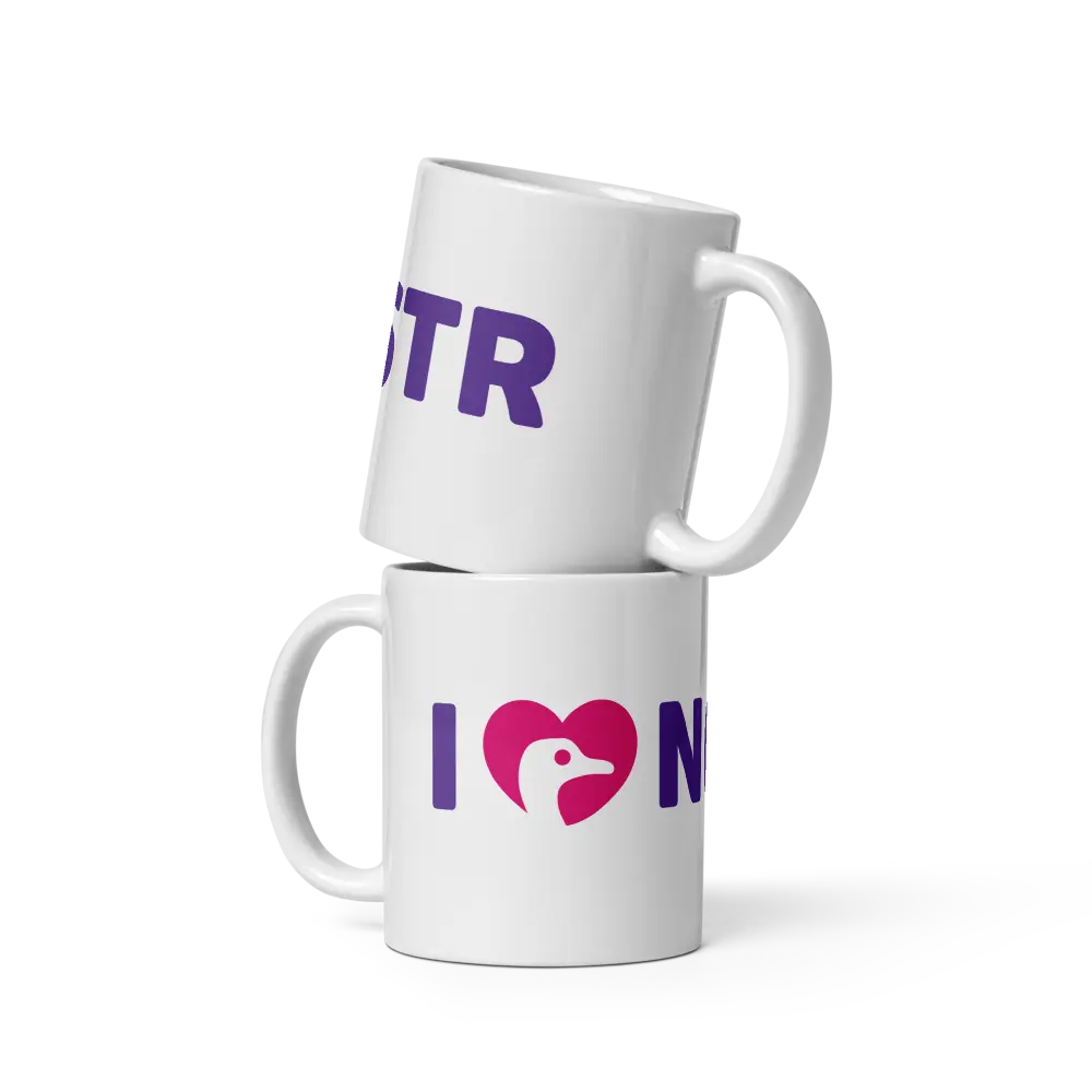 I Love Nostr Mug - Designed By BitPopArt Store of Value