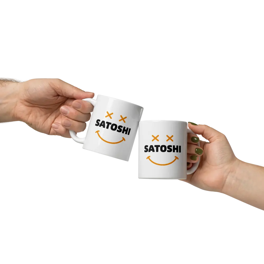 Satoshi Smiley - Bitcoin Mug - By BitPopArt Store of Value