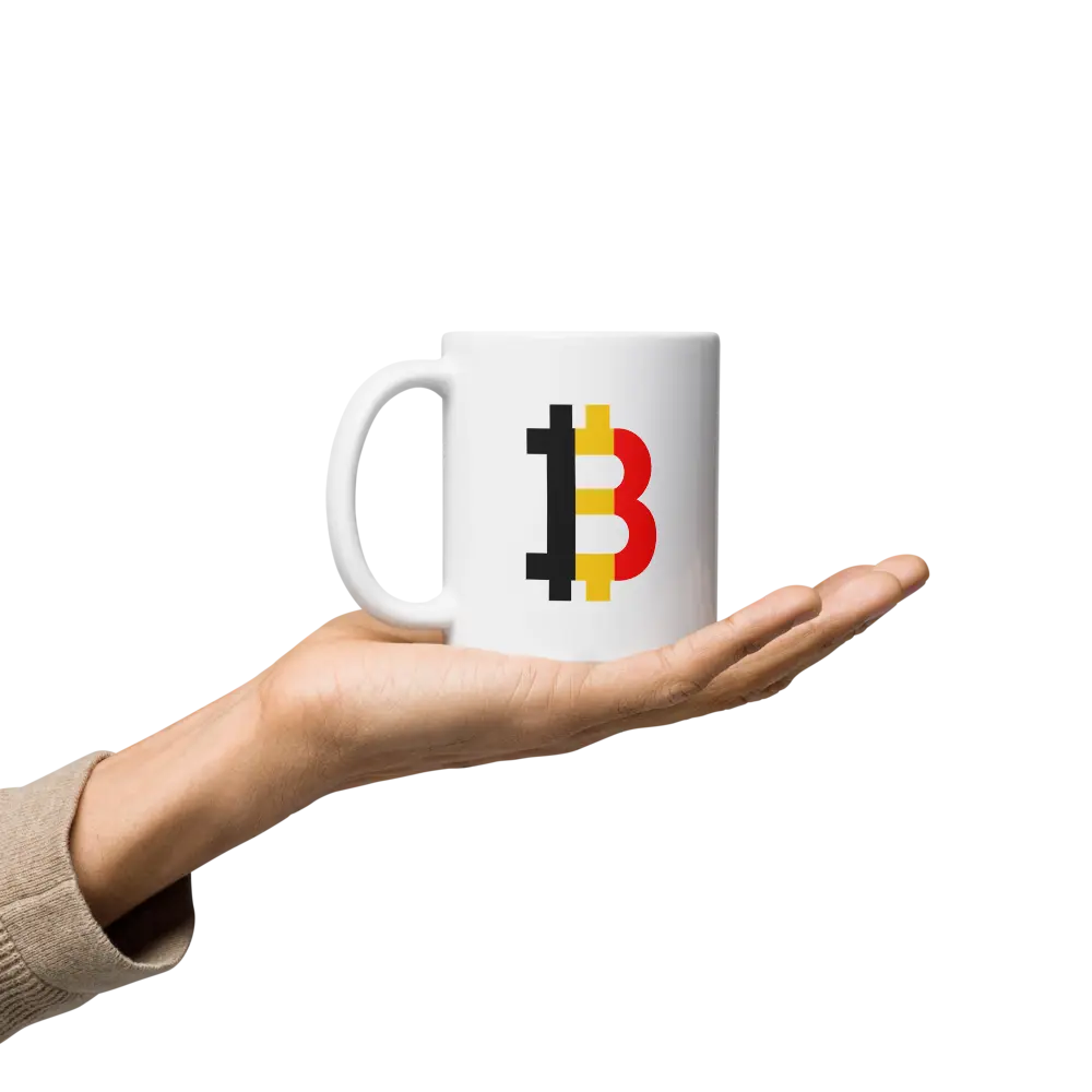 Belgium Bitcoin Flag - Glossy Bitcoin Mug Store of Value