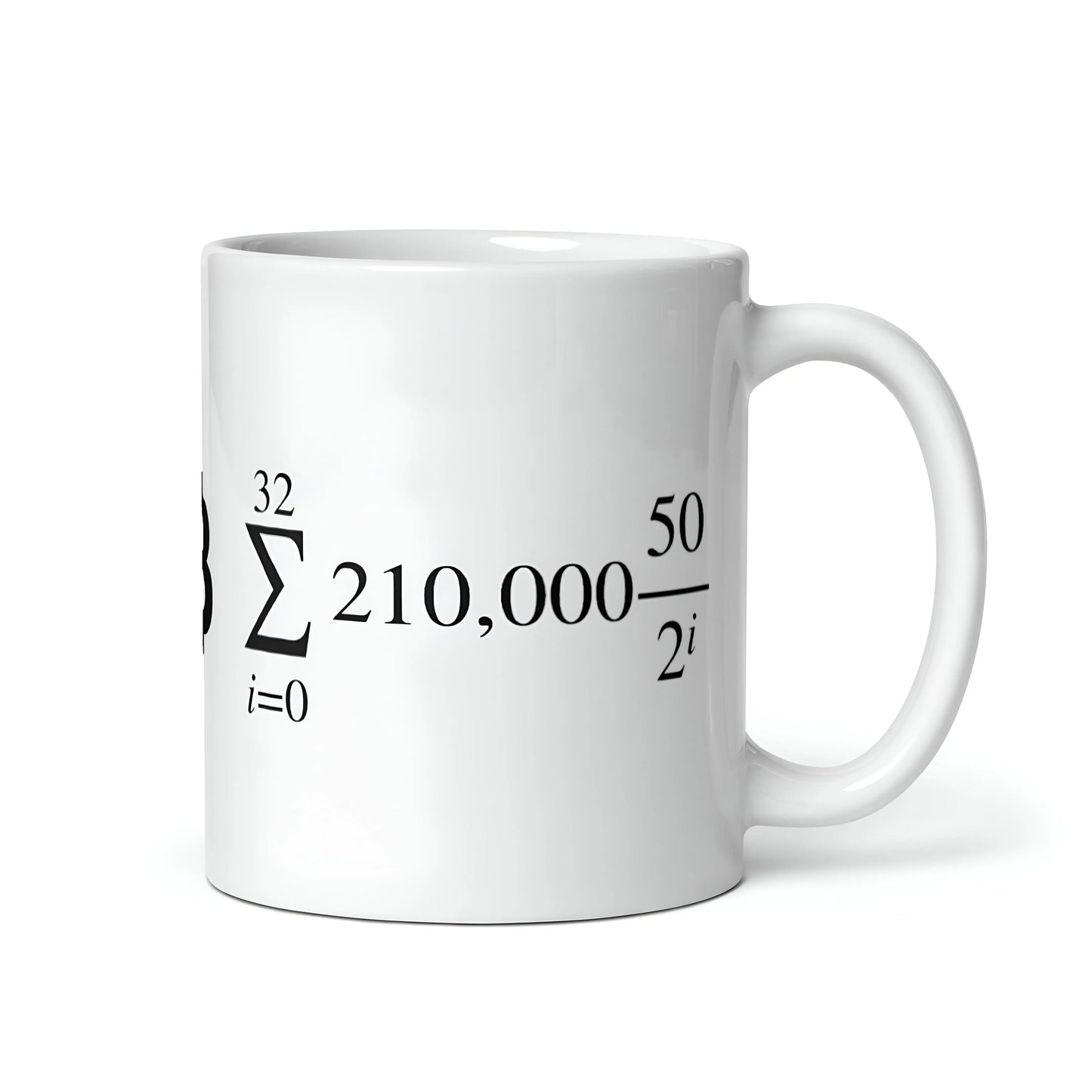 Bitcoin Halving Cycle Formula On Both Sides - White glossy mug