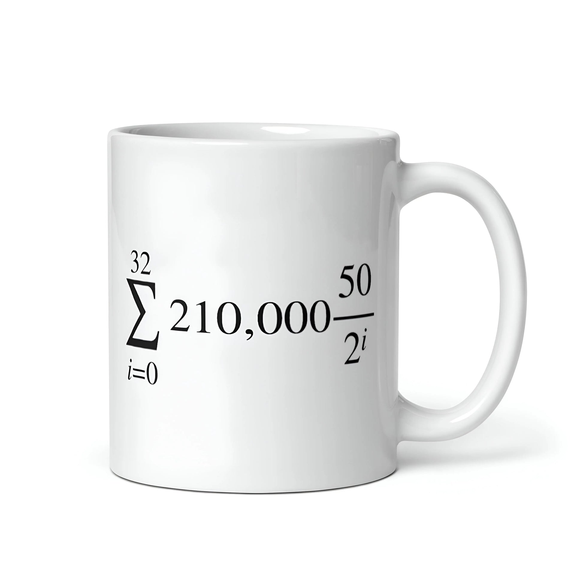 Bitcoin Halving Cycle Formula - White glossy mug