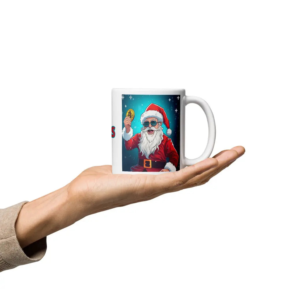 Merry Xmas Happy Santa - Glossy Bitcoin Mug Store of Value