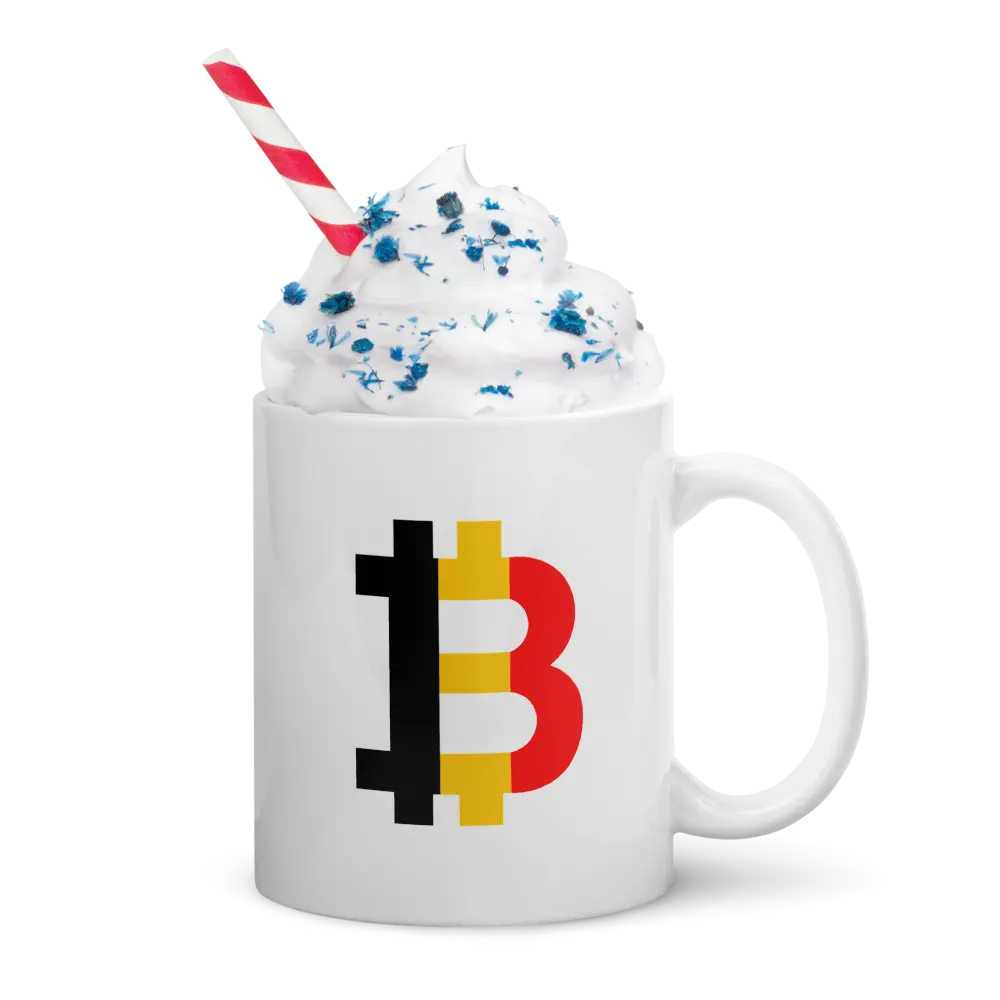 Belgium Bitcoin Flag - Glossy Bitcoin Mug Store of Value