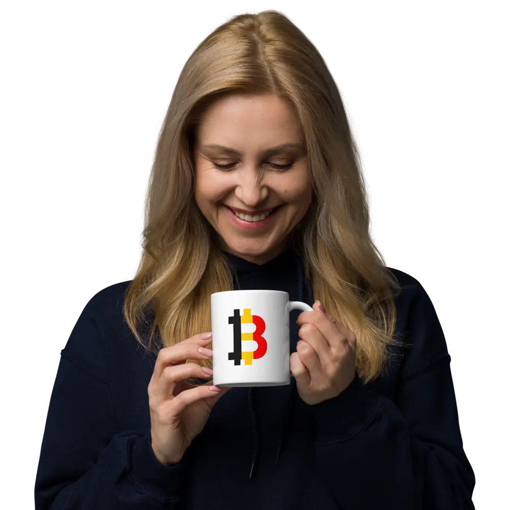 Belgium Bitcoin Flag - Glossy Bitcoin Mug Store of Value