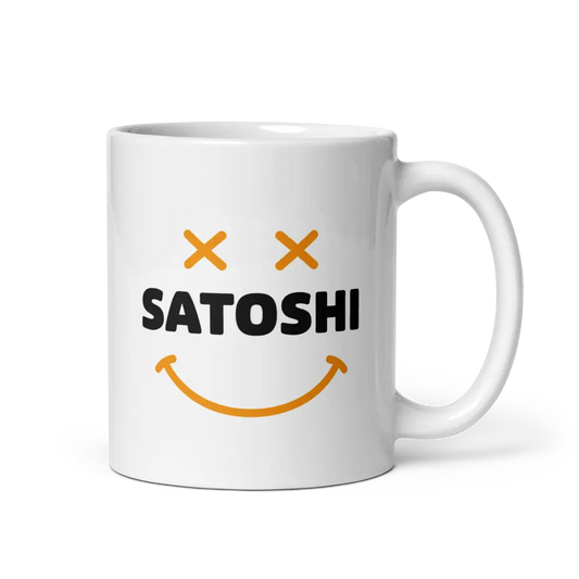 Satoshi Smiley - Bitcoin Mug - By BitPopArt Store of Value