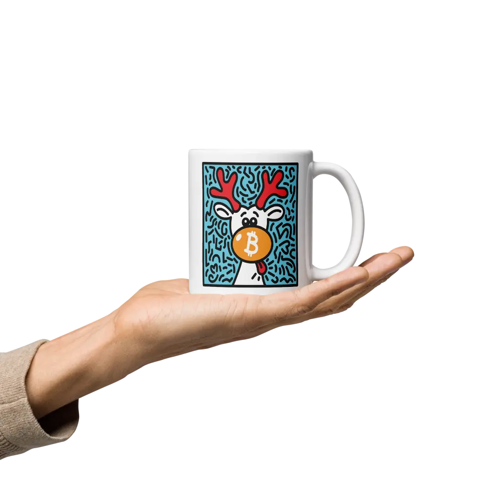 Orange Nose Reindeer - White glossy mug Store of Value