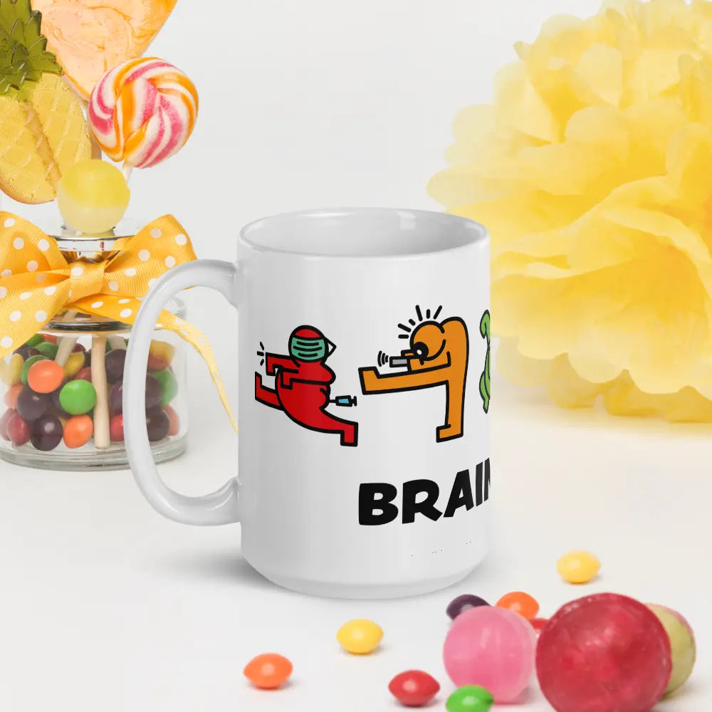 Brain Death - White glossy mug - By BitPopArt Store of Value