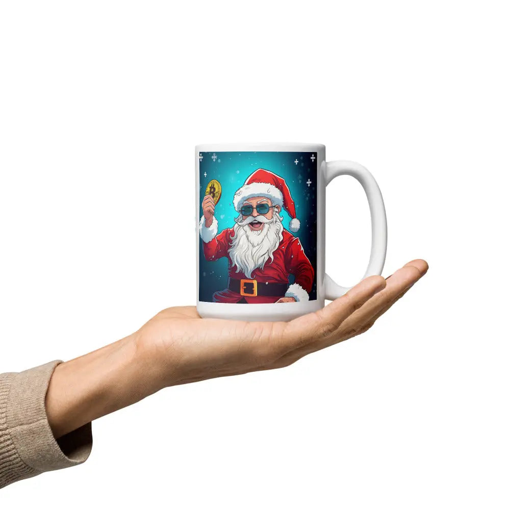 Merry Xmas Happy Santa - Glossy Bitcoin Mug Store of Value