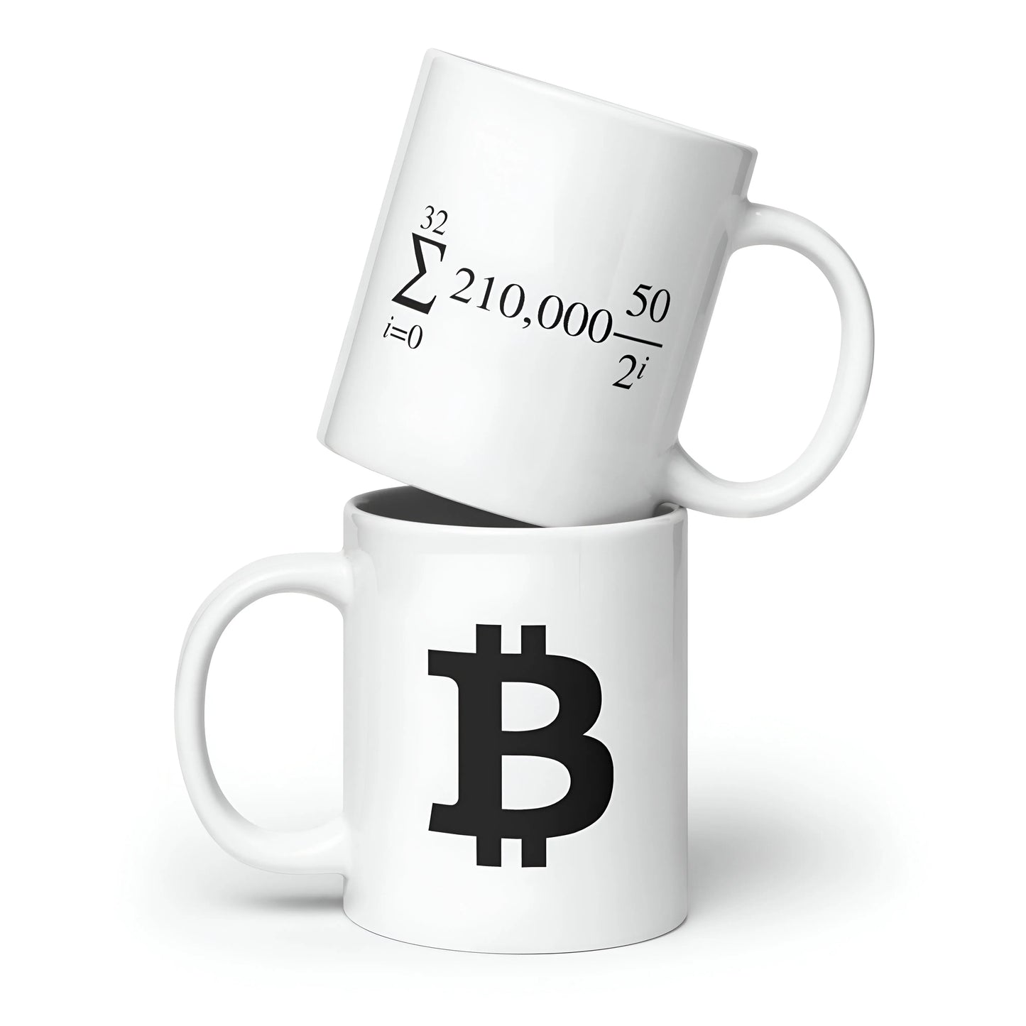 Bitcoin Halving Cycle Formula - White glossy mug