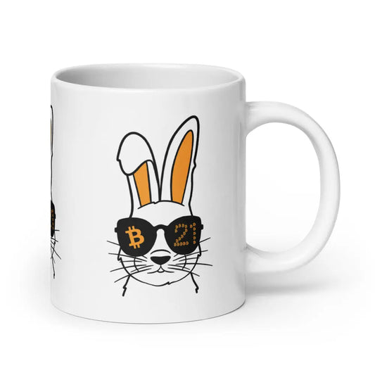 Rabbit 21 - White Glossy Bitcoin Mug