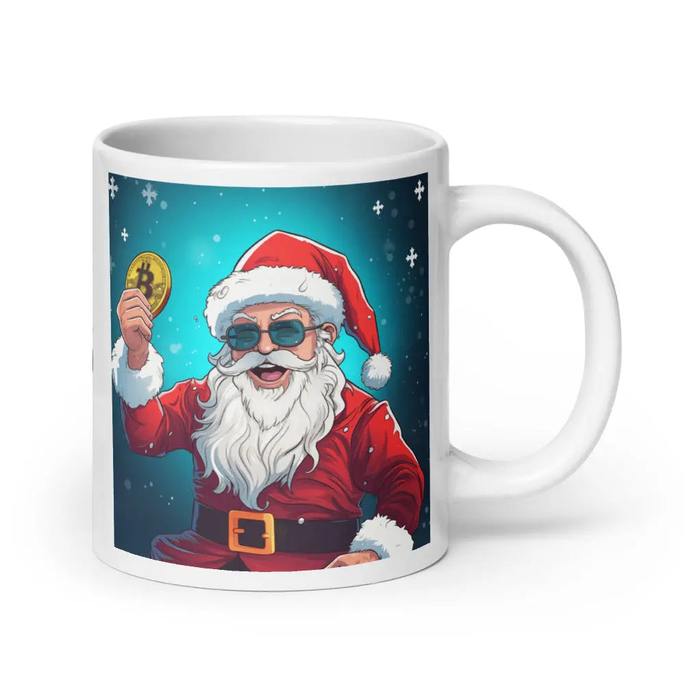 Merry Xmas Happy Santa - Glossy Bitcoin Mug Store of Value