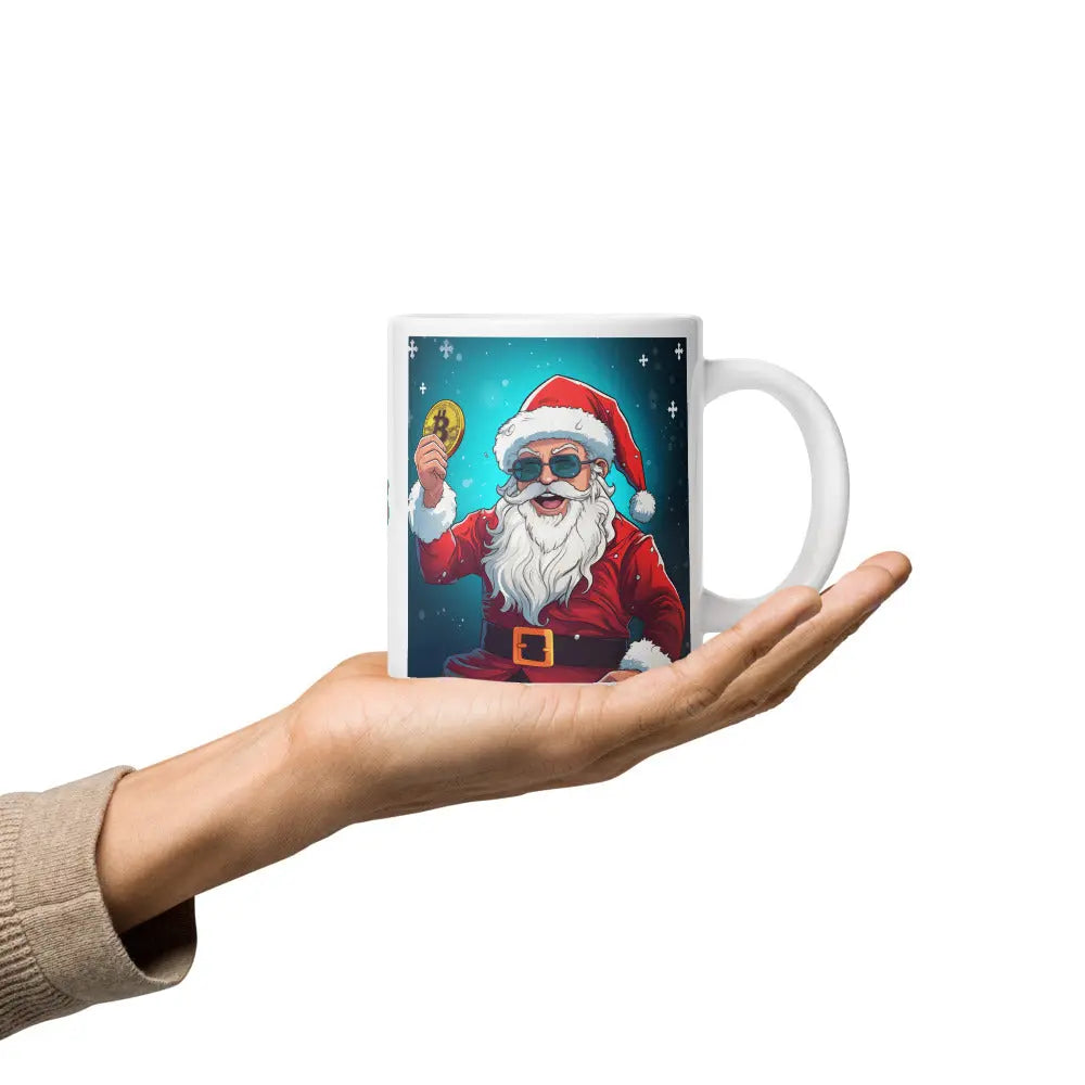 Merry Xmas Happy Santa - Glossy Bitcoin Mug Store of Value